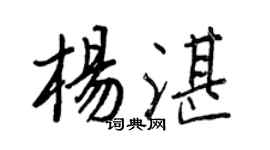 王正良楊湛行書個性簽名怎么寫