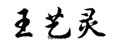 胡問遂王藝靈行書個性簽名怎么寫