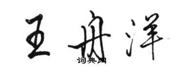 駱恆光王舟洋行書個性簽名怎么寫