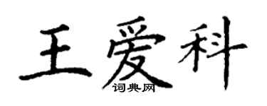 丁謙王愛科楷書個性簽名怎么寫