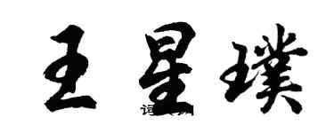 胡問遂王星璞行書個性簽名怎么寫