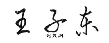 駱恆光王子東行書個性簽名怎么寫