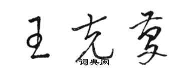 駱恆光王克慶草書個性簽名怎么寫