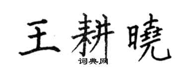 何伯昌王耕曉楷書個性簽名怎么寫