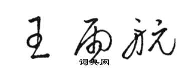 駱恆光王雨航草書個性簽名怎么寫