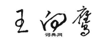 駱恆光王向鷹草書個性簽名怎么寫