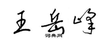 梁錦英王岳峰草書個性簽名怎么寫