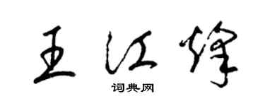 梁錦英王江烽草書個性簽名怎么寫