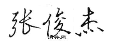 駱恆光張俊傑行書個性簽名怎么寫