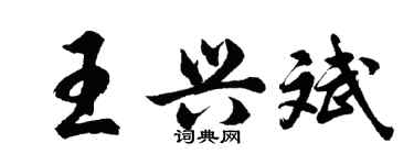 胡問遂王興斌行書個性簽名怎么寫