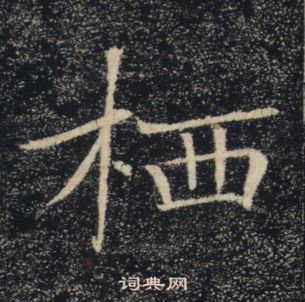 褚遂良雁塔聖教序中棲的寫法