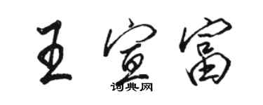 駱恆光王宣富行書個性簽名怎么寫