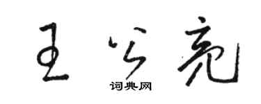 駱恆光王公亮草書個性簽名怎么寫