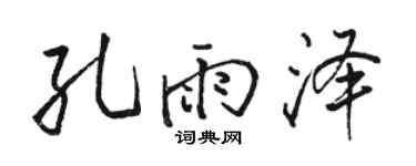 駱恆光孔雨澤行書個性簽名怎么寫