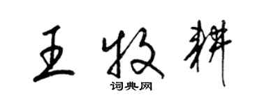 梁錦英王牧耕草書個性簽名怎么寫