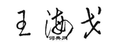 駱恆光王海戈草書個性簽名怎么寫