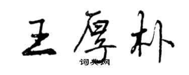 曾慶福王厚朴行書個性簽名怎么寫