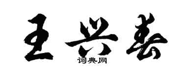 胡問遂王興春行書個性簽名怎么寫