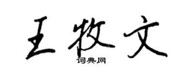 王正良王牧文行書個性簽名怎么寫