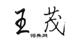 駱恆光王茂行書個性簽名怎么寫