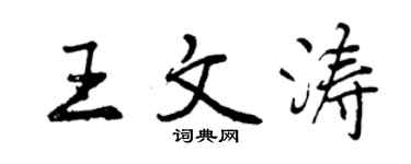 曾慶福王文濤行書個性簽名怎么寫