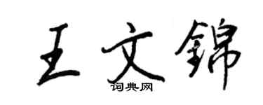 王正良王文錦行書個性簽名怎么寫