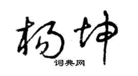 曾慶福楊坤草書個性簽名怎么寫