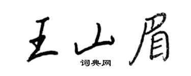 王正良王山眉行書個性簽名怎么寫