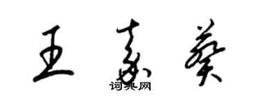 梁錦英王嘉葵草書個性簽名怎么寫