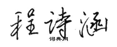 駱恆光程詩涵行書個性簽名怎么寫