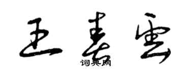 曾慶福王春雲草書個性簽名怎么寫