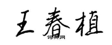 王正良王春植行書個性簽名怎么寫