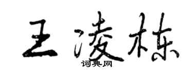 曾慶福王凌棟行書個性簽名怎么寫
