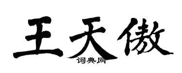 翁闓運王天傲楷書個性簽名怎么寫