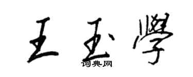 王正良王玉學行書個性簽名怎么寫