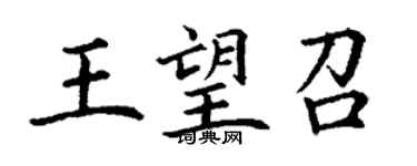 丁謙王望召楷書個性簽名怎么寫
