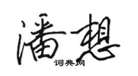 駱恆光潘想行書個性簽名怎么寫