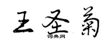 曾慶福王聖菊行書個性簽名怎么寫