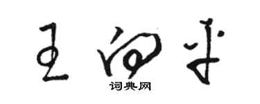 駱恆光王向平草書個性簽名怎么寫