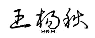 曾慶福王楊秋草書個性簽名怎么寫