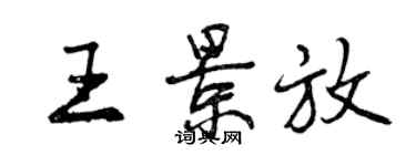 曾慶福王景放行書個性簽名怎么寫