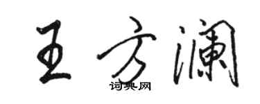駱恆光王方瀾行書個性簽名怎么寫