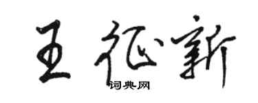 駱恆光王征新行書個性簽名怎么寫