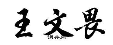 胡問遂王文畏行書個性簽名怎么寫