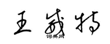 梁錦英王威特草書個性簽名怎么寫