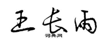 曾慶福王長雨草書個性簽名怎么寫