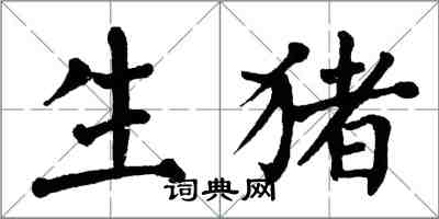 翁闓運生豬楷書怎么寫