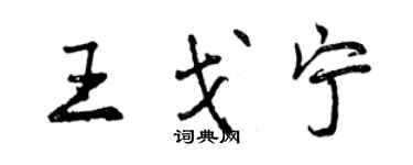 曾慶福王戈寧行書個性簽名怎么寫