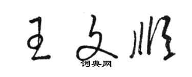 駱恆光王文順草書個性簽名怎么寫