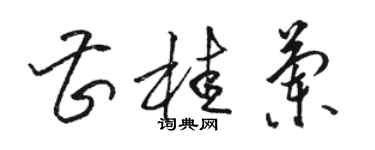 駱恆光曹桂蘭草書個性簽名怎么寫